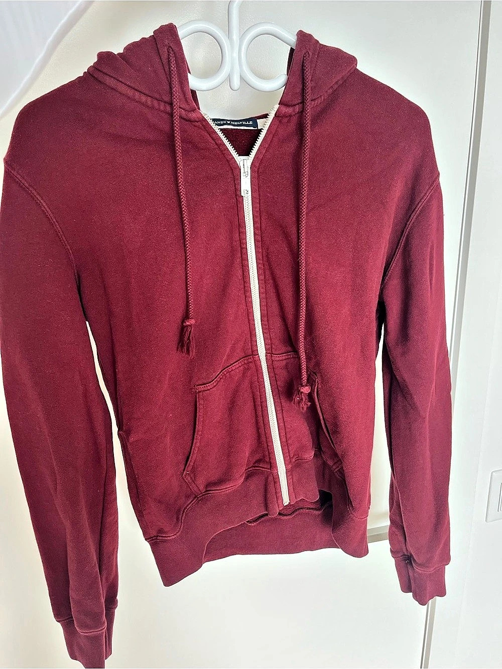 Brandy Melville Christy Hoodie Zip-Up in Red